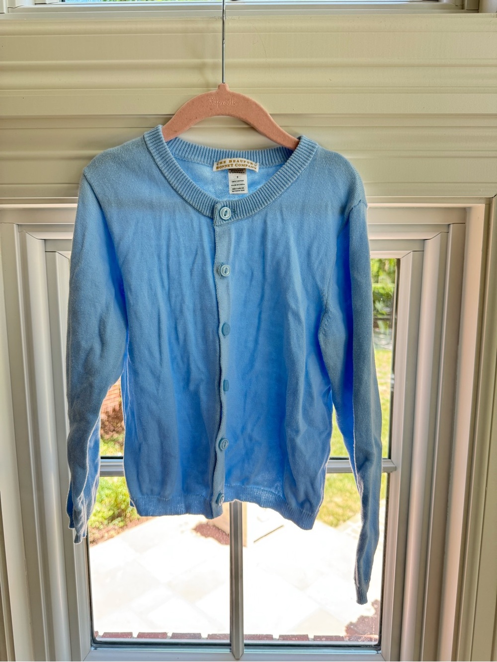 The Beaufort Bonnet Company Light Blue Cotton Cardigan